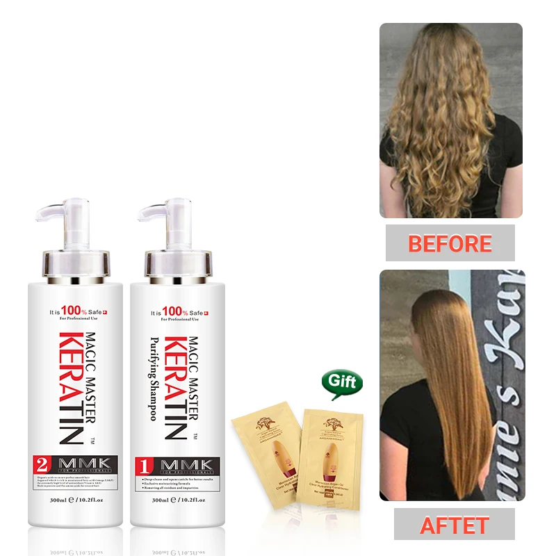 Кератиновый набор MMK без резкого запаха Волшебный Шампунь для очищения кератина