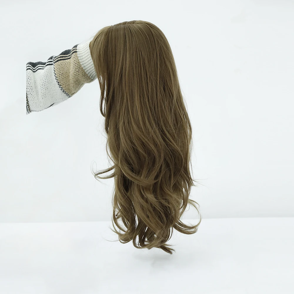 

Long Wave Ombre Natural Daily Synthetic Wig With Bangs For Women Heat Resistant Party Cosplay Wavy Fiber Blonde Hair Wigs