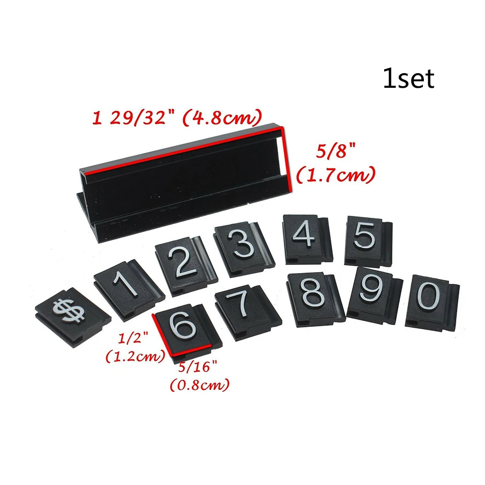 

White on Black Number Letter Adjustable Price Display Counter Stand Tag Label Number Labels 2019 New Style