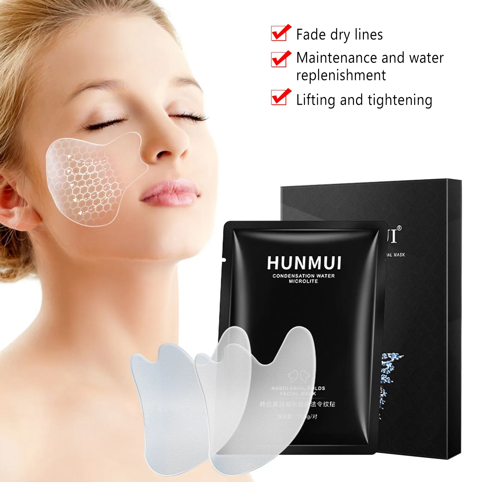 

5 Pairs Beauty Face Nutrition Wrinkle Removal Gel Firming Mask Sticker Face Forehead Neck Eye Sticke Skin Up Lifting Skin Care