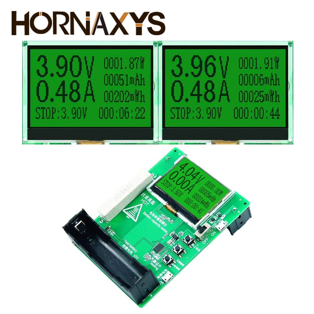 

18650 Lithium Battery Capacity Tester MAh MWh Power Bank Detector Module 128X64 LCD Battery Capacity test 0~9999mAh 649A