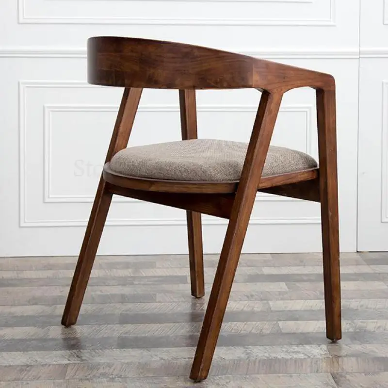 Скандинавский кованый обеденный стул из цельного дерева для Председателя