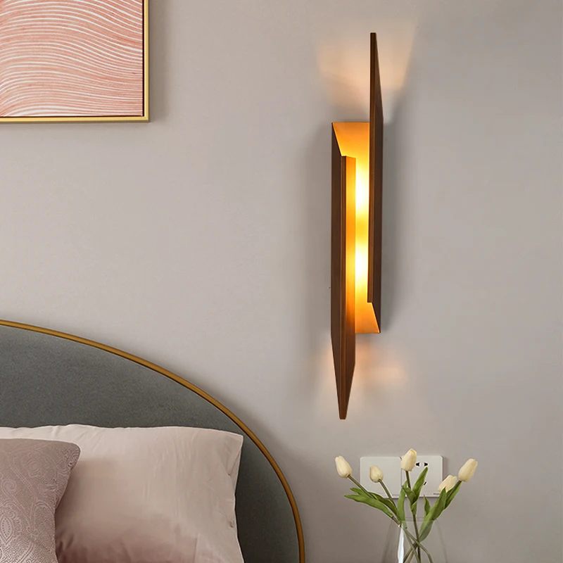 

FSS Nordic Wall Lamp Double-head Porch Aisle Background Wall Bedroom Bedside Creative Personality Decorative Lamps
