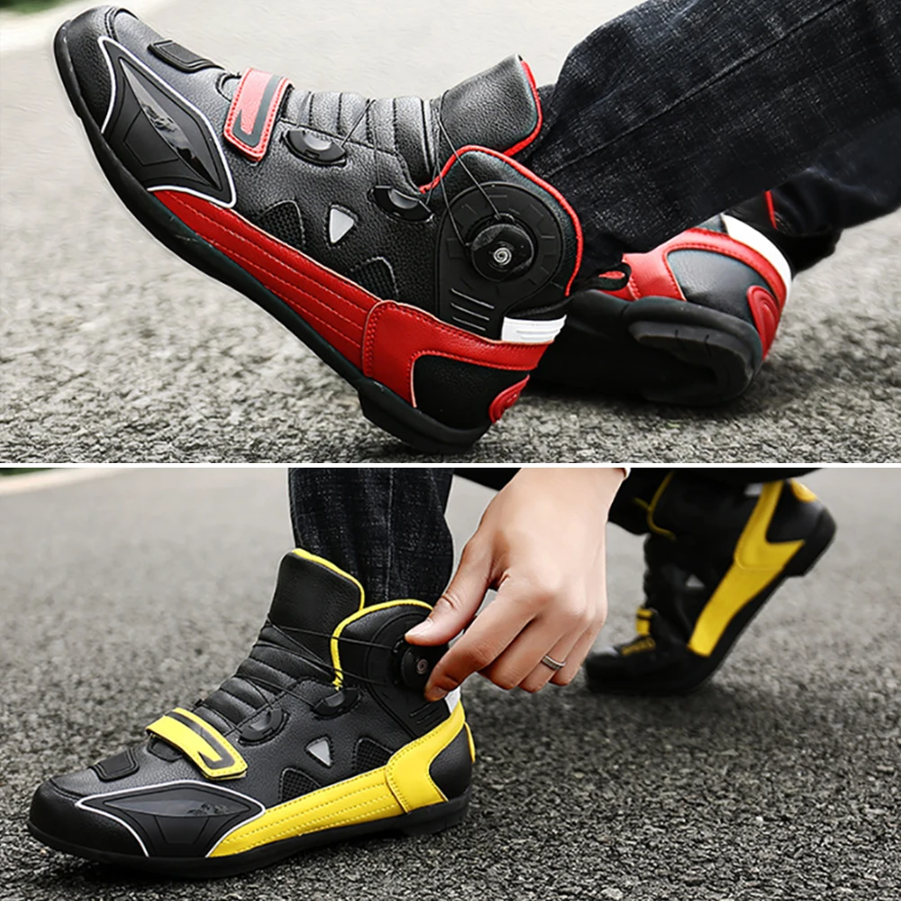 Новые мотоциклетные ботинки мужские дышащие байкерские для верховой езды