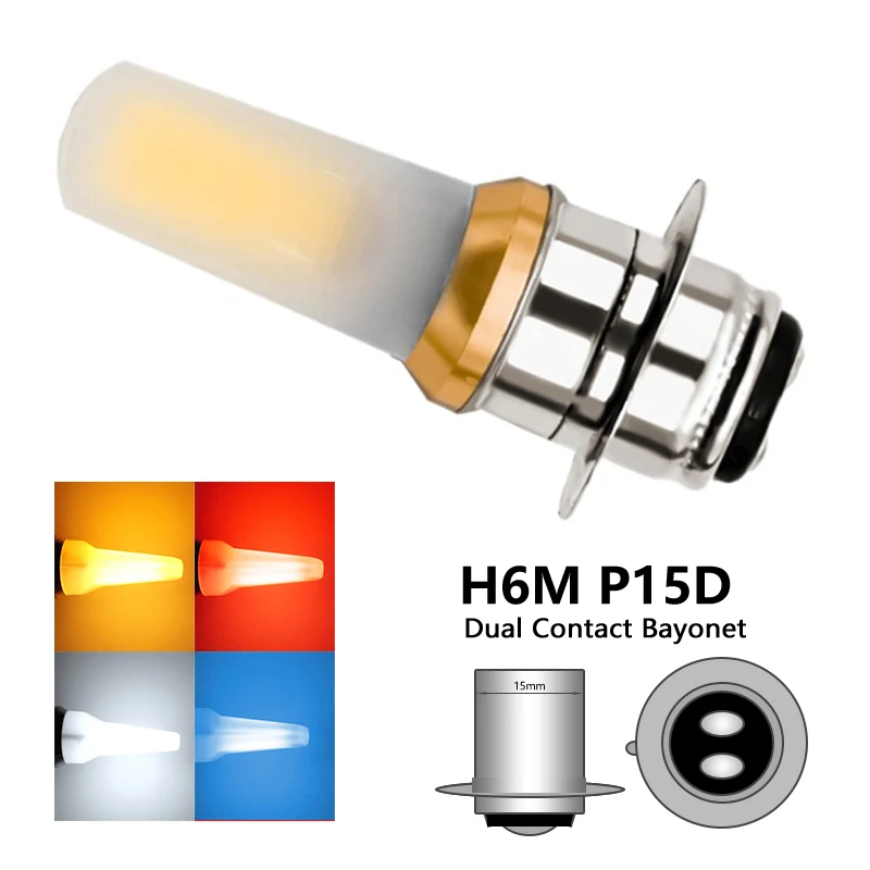 1X H6 BA20D светодиодная COB лампа для мотоцикла H6M P15D PX15D электрическая велосипедная