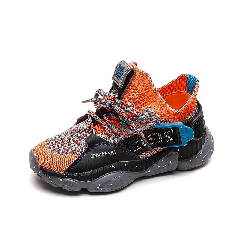 

Kids Shoes Boys and Girls Hollow Breathable Net Shoes Spring New Student Flying Woven Casual Children's Sports Shoes CS132