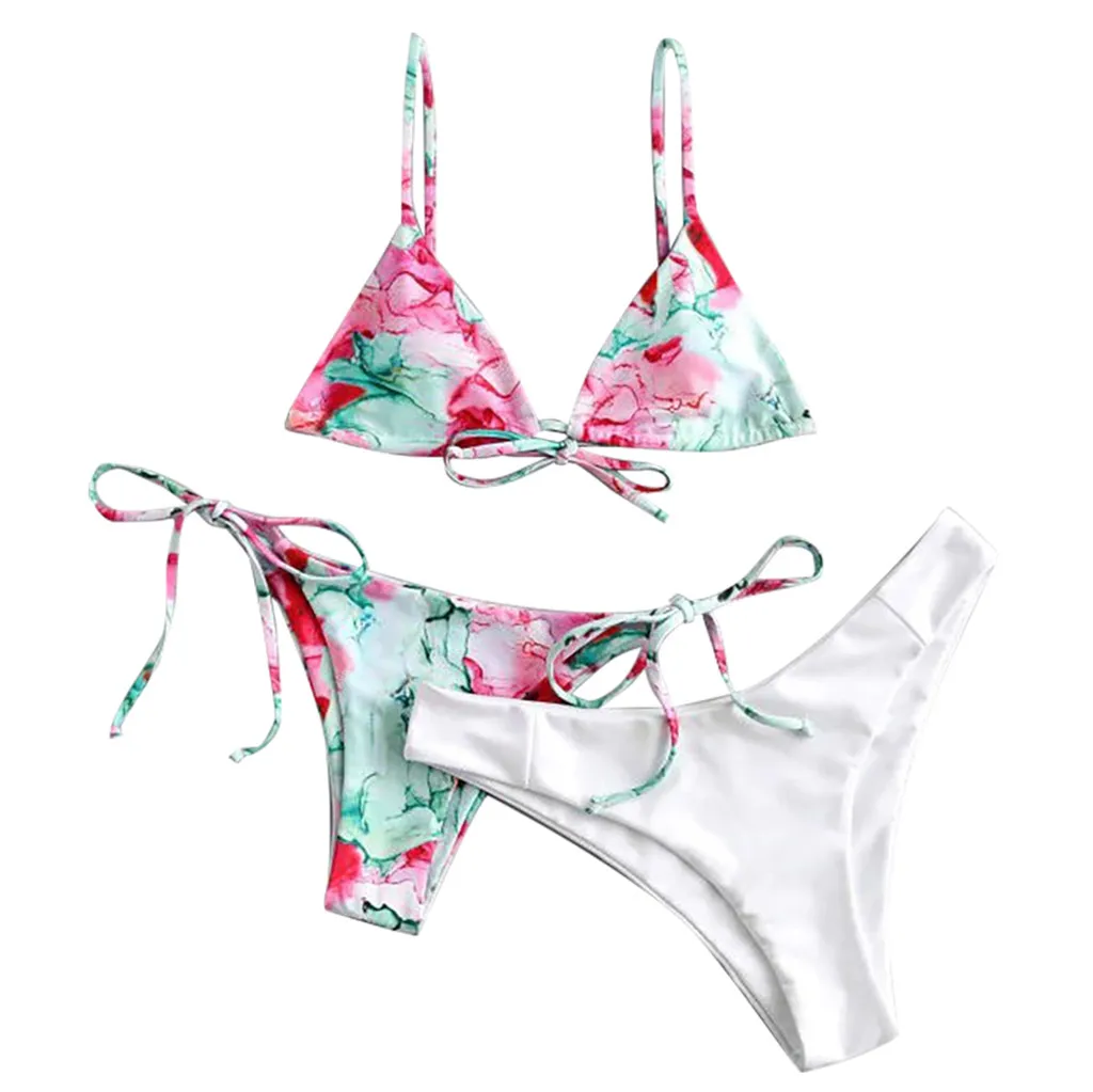 Новинка 2020 женское нижнее белье с цветочным принтом женский купальный костюм