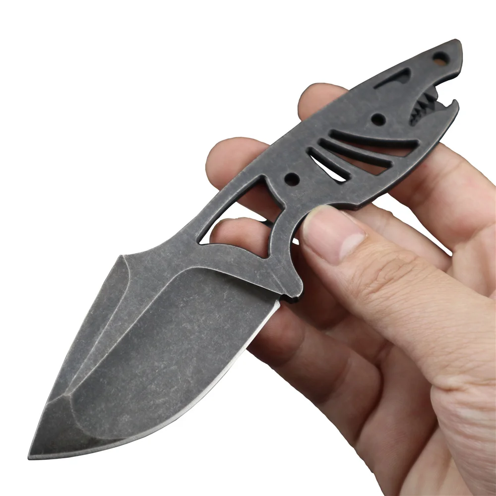 Карманный нож MASALONG Kni182 Black Shark EDC маленький прямой с высокой твердостью для