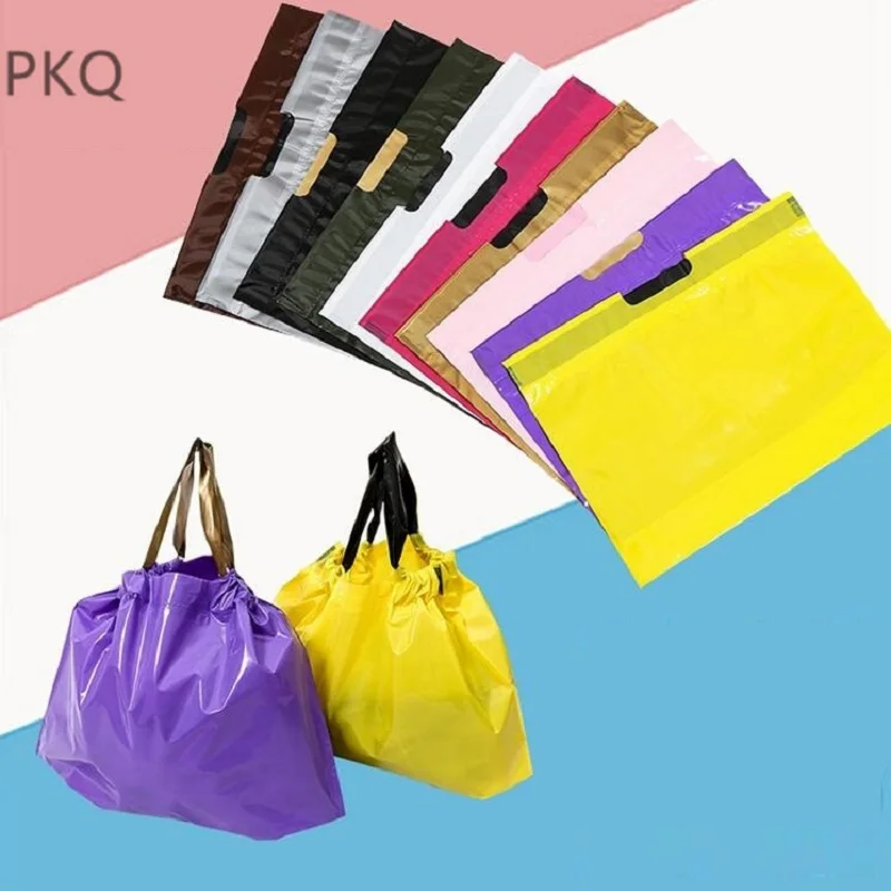 50 шт./лот большой пластиковый упаковочный пакет с ручкой дизайнерский Подарочный