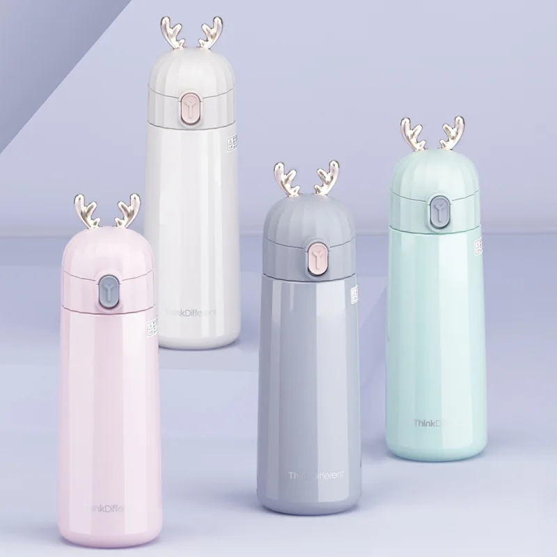 Милый рога Медведь с двойными стенками из нержавеющей стали вакуумная колба