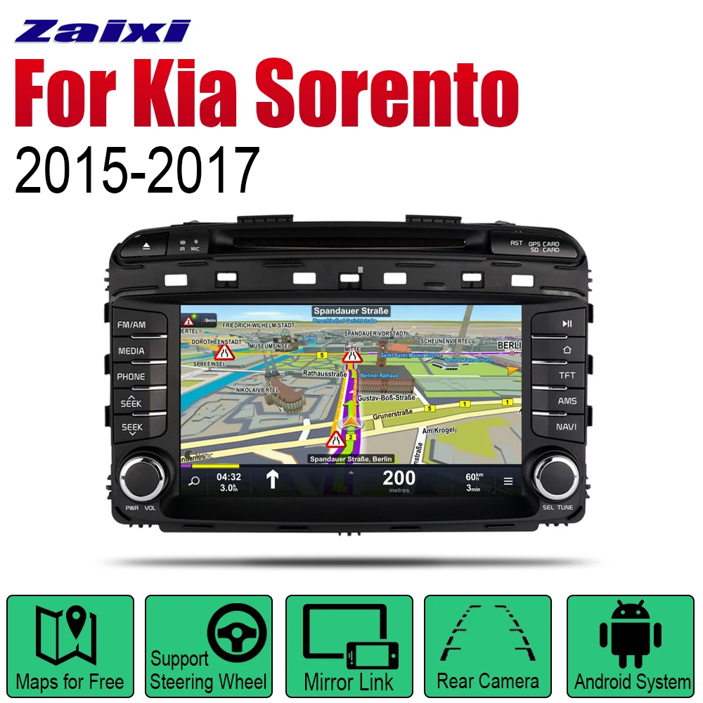 

Автомобильный мультимедийный плеер Android, GPS-навигация для Kia Sorento Prime KX7 2015 ~ 2017, автомобильный экран, радио, стерео, DVD-дисплей