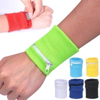 1pc zipper wrist wallet pouch running sports arm band sweatband for mp3 key card storage bag case badminton basketball wristband