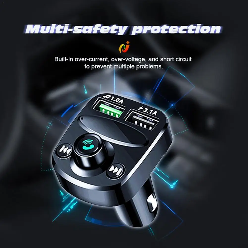 

Автомобильный FM-трансмиттер с Bluetooth и двойным USB-портом