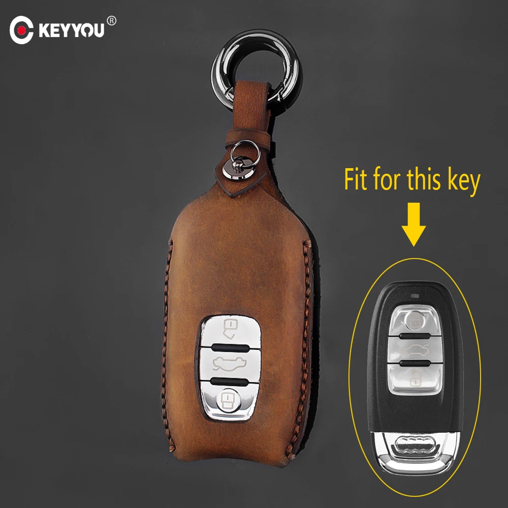 Чехол KEYYOU для автомобильных ключей из натуральной кожи чехол Audi A1 A2 A3 A4 A5 A6 A7 TT Q3 Q5