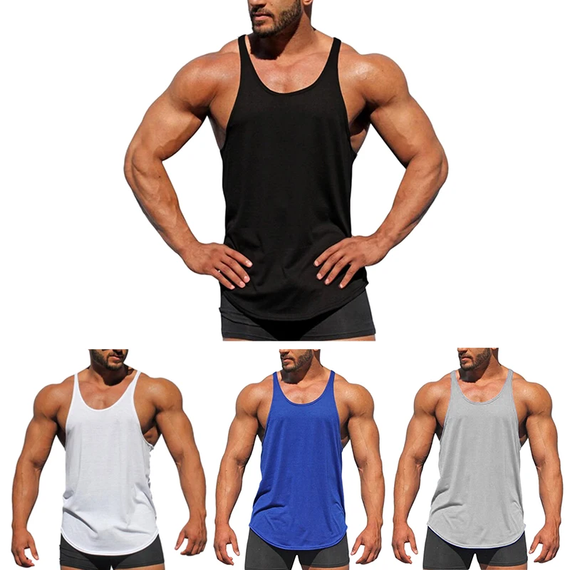 

Muscleguys Bodybuilding Mens Stringer Tank Tops Fashion Solid Sleeveless Shirt Gyms Singlets Fitness Clothing Cotton Workout Str