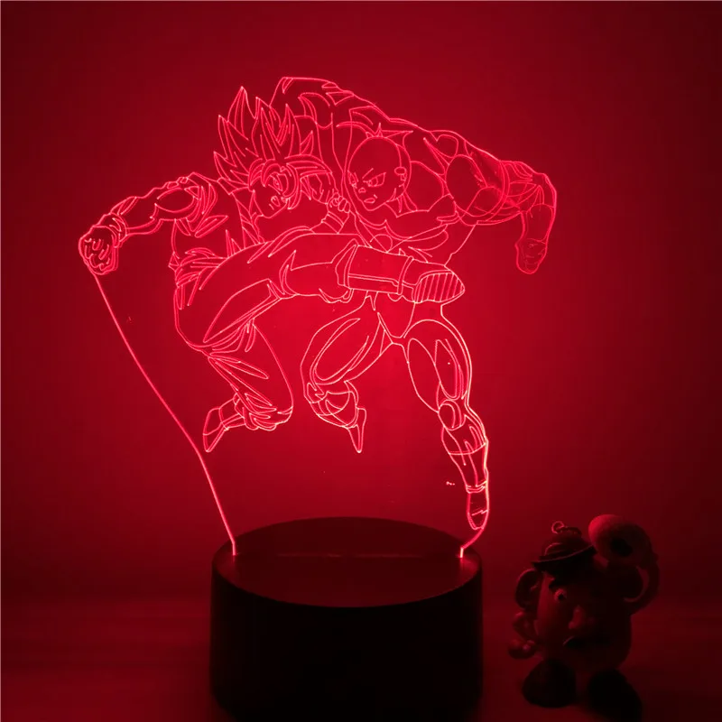 3D светодиодный ночной Светильник Dragon Ball Z Goku Super Saiyan, экшн-фигурка, 7 цветов, сенсорная Оптическая иллюзия, настольная лампа, режим украшения дома