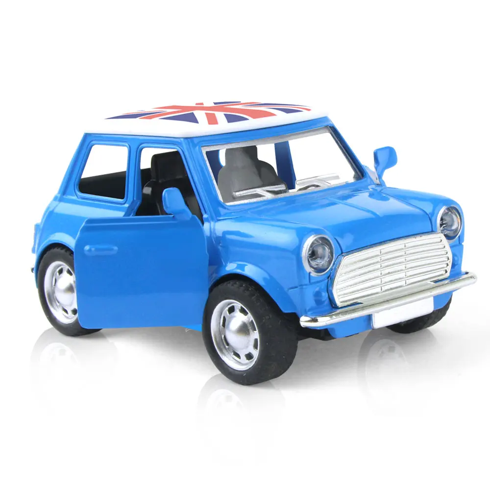 Blue 3 типа мини винтажная литая машина литая под давлением Модель автомобиля игрушки транспортные средства для мальчиков мигающий светильник и музыкальный автомобиль Развивающие игрушки для детей - Цвет: Blue
