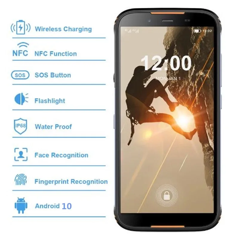 homtom ht80 ip68 waterproof smartphone 4g lte android 10 5 5inch hd mt6737 quad core nfc wireless charging sos mobile phone free global shipping