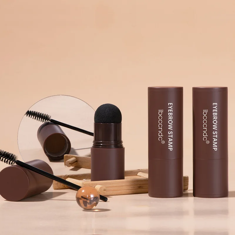 

New Eyebrow Stamp Shaping Makeup Eyebrow Powder Set Waterproof Natural Eyebrow Stick Hair Line Contour 3 Color Brown Wholesale