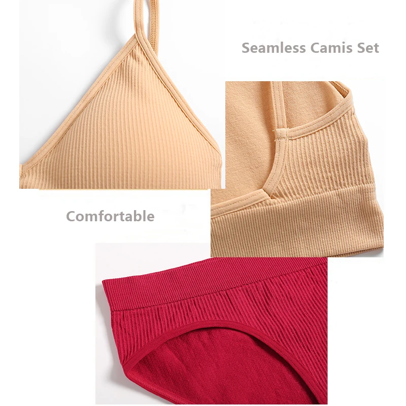 

Seamless Women Bra Panty Sexy Set Bralette Sets Fitness Crop Top Underwear Backless Lingerie Padded Intimates Bras Suit Girl