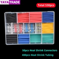 yayatrade 530pcs self solder wire connectors and heat shrink tubing kit waterproof heat shrink butt connector