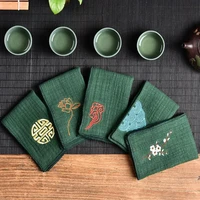 2pcspack 28x19cm simple embroidered tea towel tea napkin kitchen towel traditional chinese style small size 11x7 5