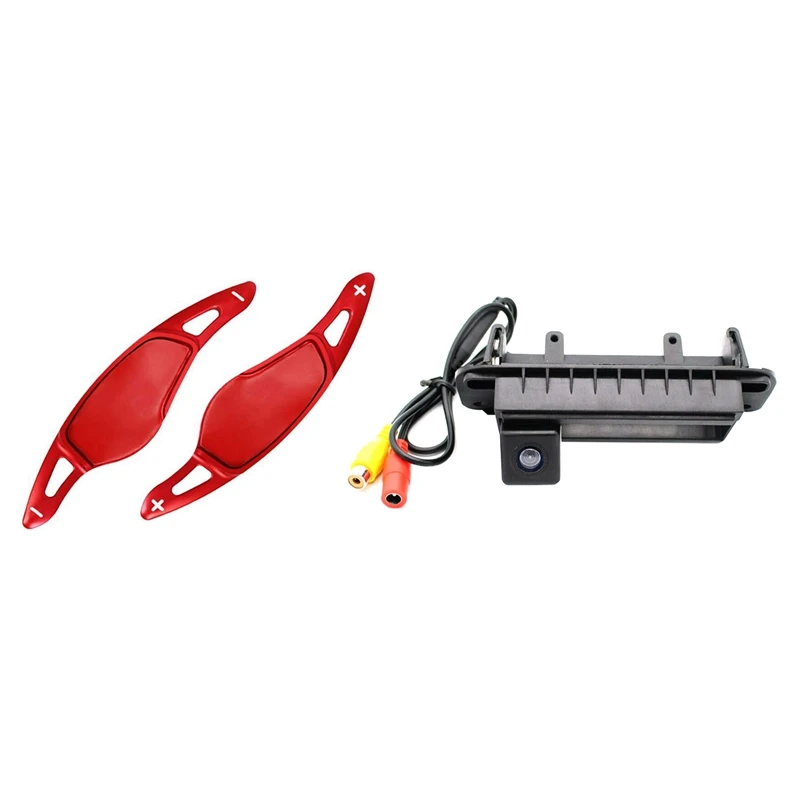 

2 Set Car Accessories: 1 Set Paddle Shifter Extension & 1 Set Trunk Handle Backup Camera CCD Car Rear View Camera