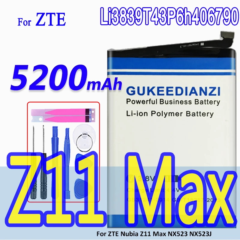 GUKEEDIANZI мобильный телефон аккумулятор для ZTE Nubia Z11 Max NX523 NX523J 5200mAh Li3839T43P6h406790