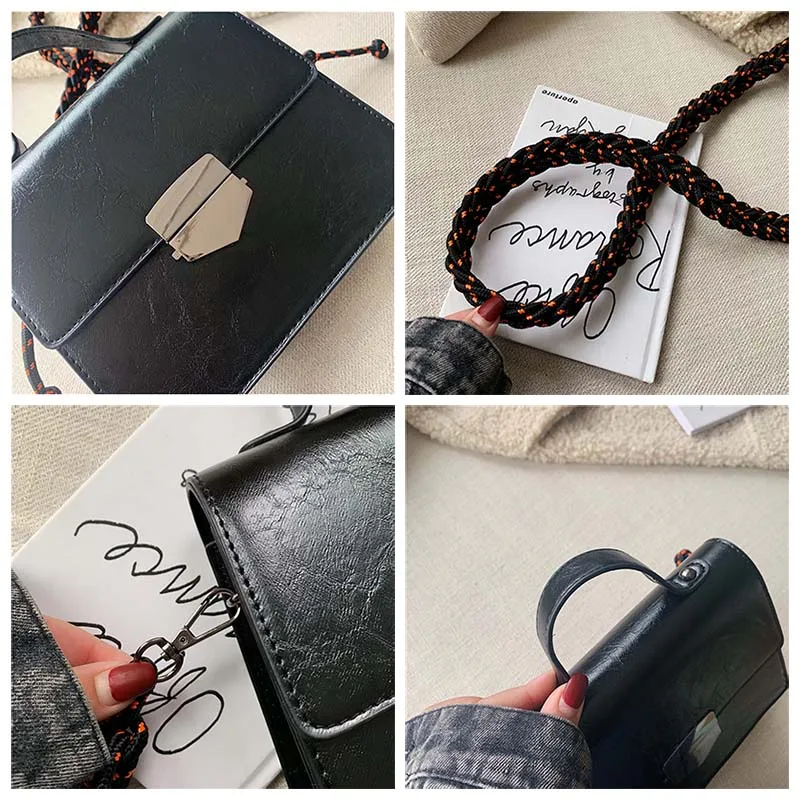 Корейская мода замок женские сумки женский портфель уникальный Плетеный