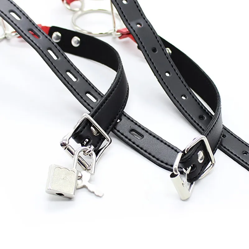 Металлическое двойное кольцо с открытым ртом кляп шарики БДСМ бондаж сила