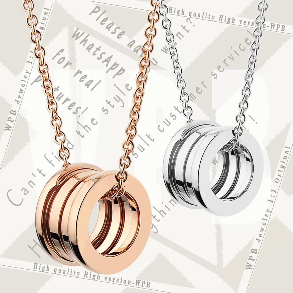 

WPB Necklaces High Version High Quality 1:1 Original Roman Classic Logo Spiral Spring Pendant Necklaces Women Couple