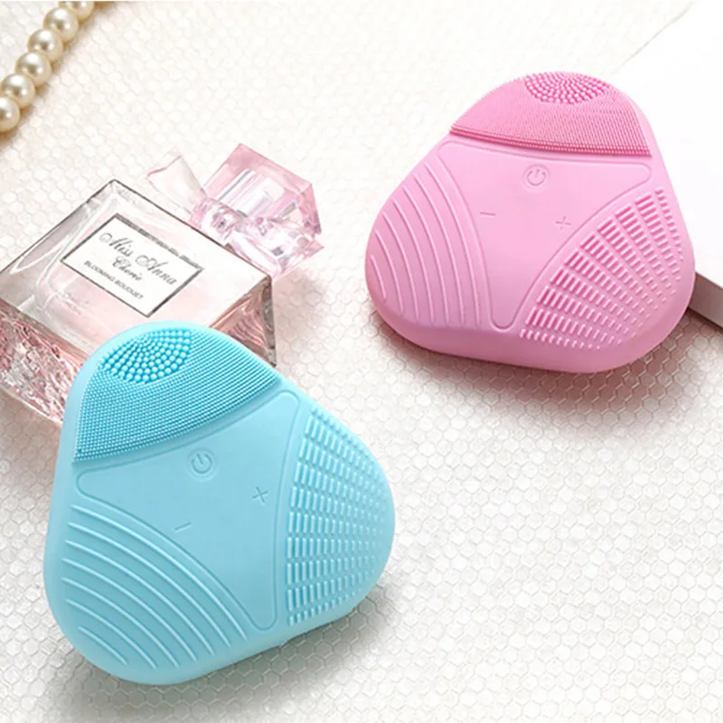 

Mini Ultrasonic Face Cleansing Brush Sonic Vibration Silicone Face Cleaner Remove Blackhead Electric Deep Pore Cleaning Massager