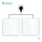 Bseed Mvava, промежуточный переключатель для лестницы, сенсорный светильник ключатель света в Европейском стиле, белого, серого цвета, Хрустальная стеклянная панель для улучшения дома