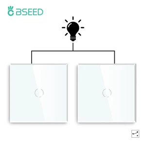 Bseed Mvava, промежуточный переключатель для лестницы, сенсорный светильник ключатель света в Европейском стиле, белого, серого цвета, Хрустальная стеклянная панель для улучшения дома