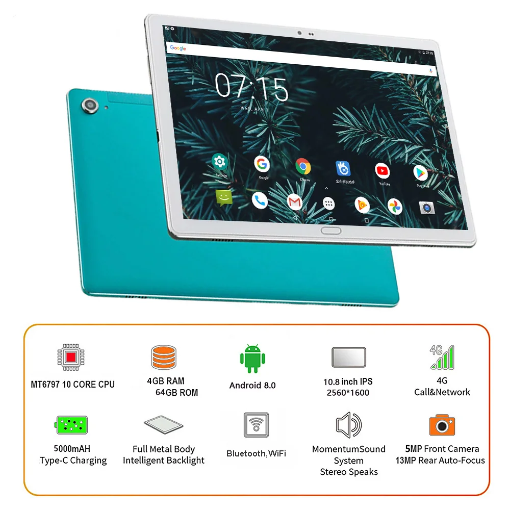 

BDF X30 New Arrival 10.8" Tablet Pc MTK6797 Deca Core 2560*1600 IPS Display 4GB/64GB Tab 13MP Camera 4G LTE Network Tablets