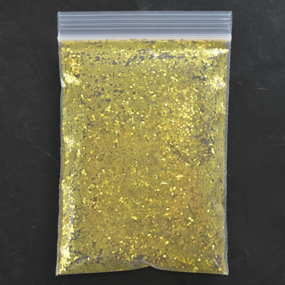 6 пакетов лазерные золотые блестки для ногтей 3D смешанные шестигранные