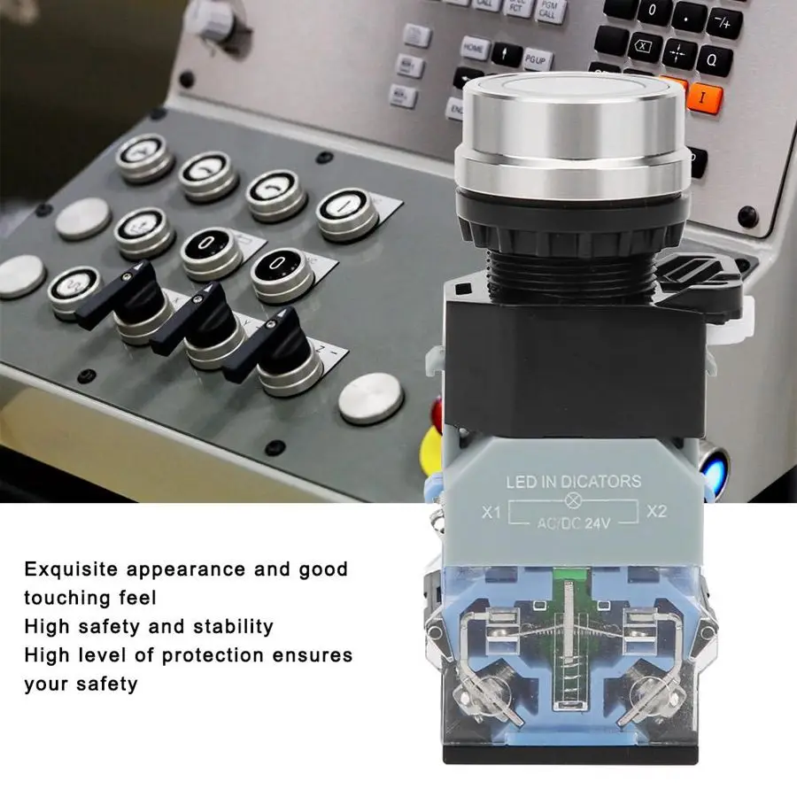 Промышленный кнопочный переключатель с крассветильник светом GQ38 диаметр