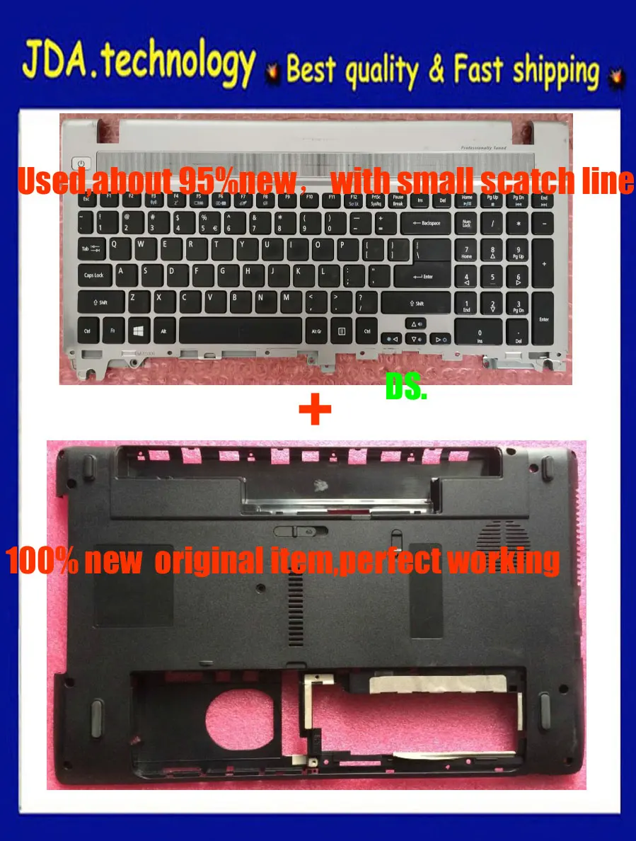 95% /оригинальная для acer Aspire V3 V3-551 V3-551G V3-531 v3-531g V3-571 V3-571G клавиатура ободок Упор для рук верхнюю крышку чехол& низ чехол Крышка