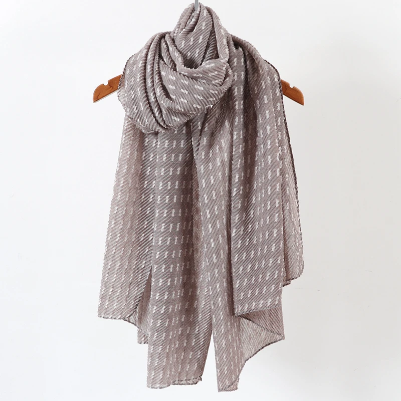 1 Цельный однотонный шарф в горошек хиджаб, хлопок, шаль, шаль, обертывания, мягкие длинные мусульманские шарфы без рисунка - Цвет: 1