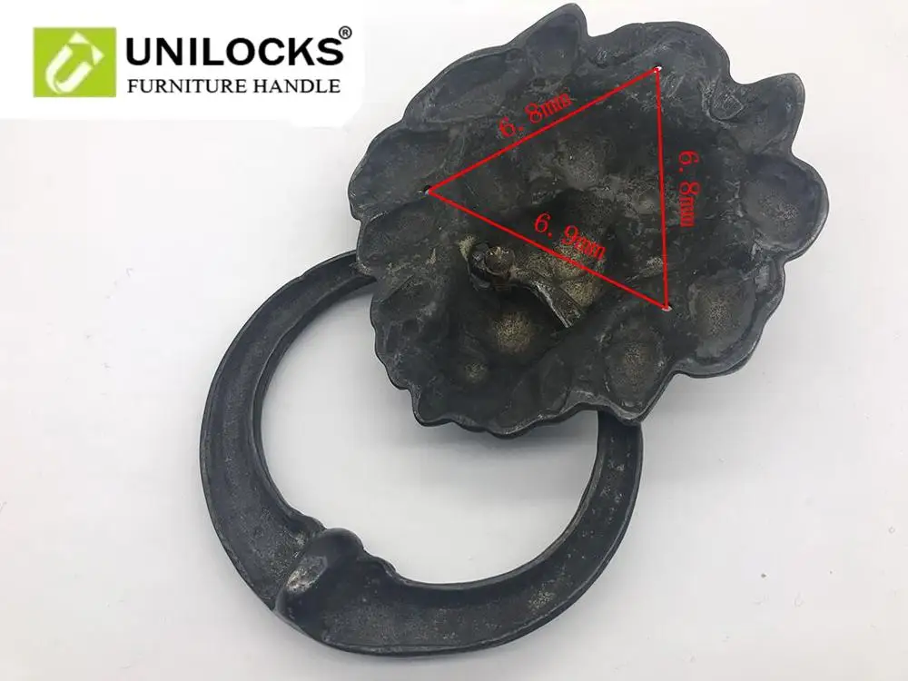 Большие антикварные латунные дверные ногти UNILOCKS в виде льва форме домашний