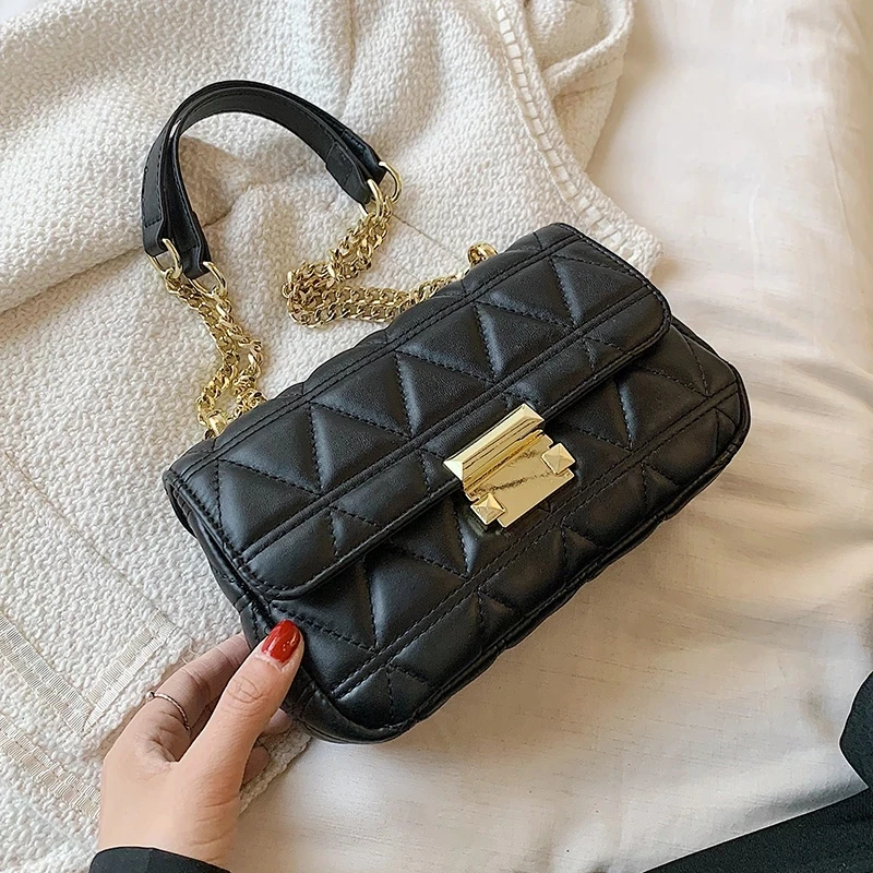 

Embroidery Thread Crossbody Messenger Bags for Women 2021 Trend Designer Small PU Leather Women's Branded Shoulder Purses Handba