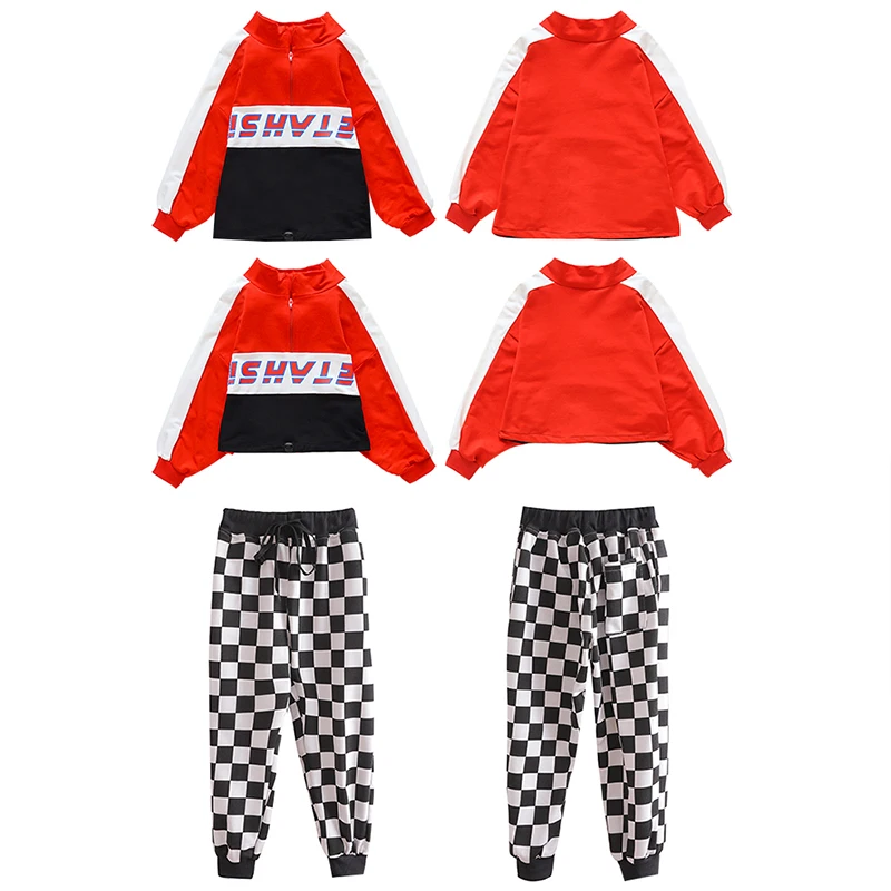 Детская танцевальная одежда в стиле хип-хоп для девочек джазовых танцев костюмы