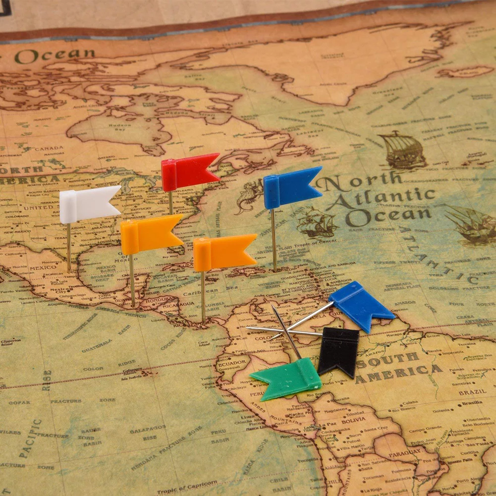 100 шт. флаги нажимные булавки маркер метка для меток пробковая доска карта