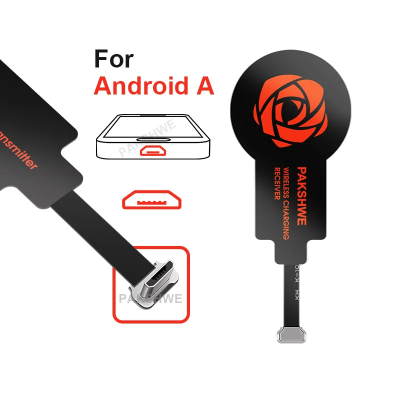 Red for Android A Qi Беспроводное зарядное устройство приемник модуль адаптер для Lightning iPhone 5 5S 5C SE 6S 7 7Plus Android Micro-usb type-C телефоны универсальные - Тип штекера: Red for Android A
