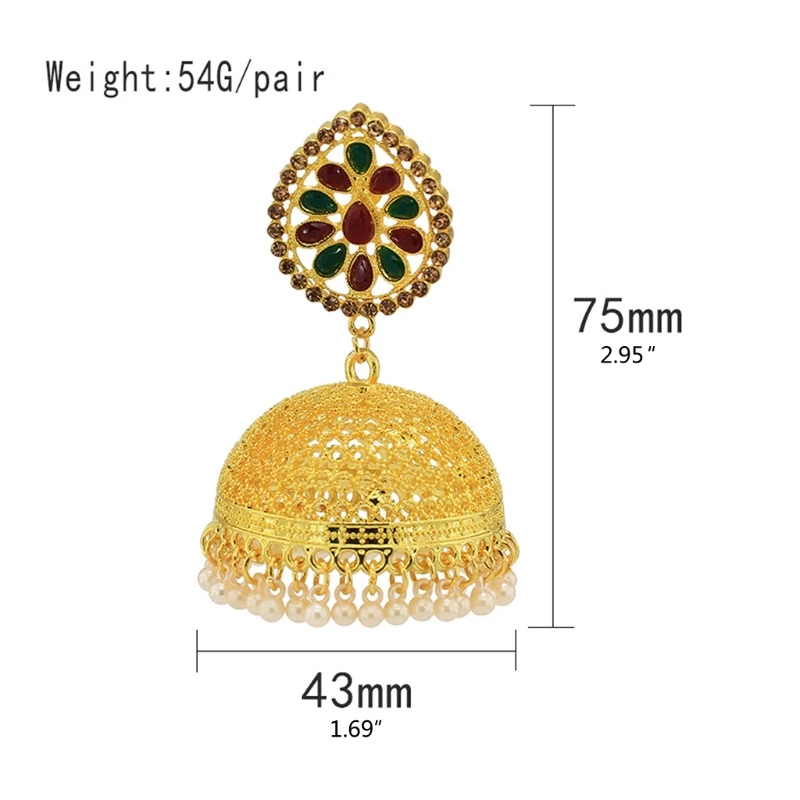 

Indian Ethnic Golden Wedding Enamel Jhumki Jhumka Earrings Fashion Jewelry E56A