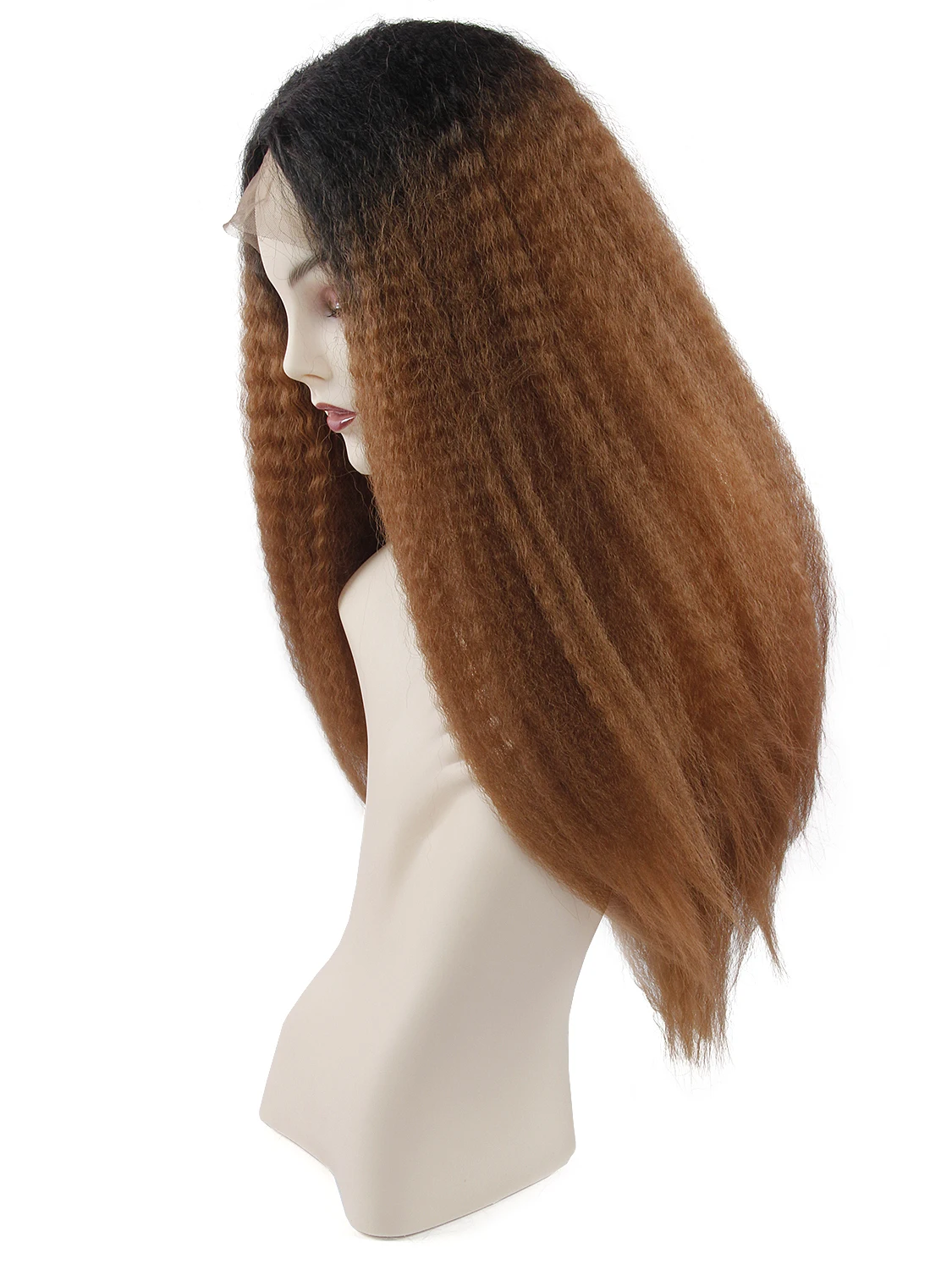 24 ''синтетический парик на кружеве для женщин Омбре коричневый кудрявые