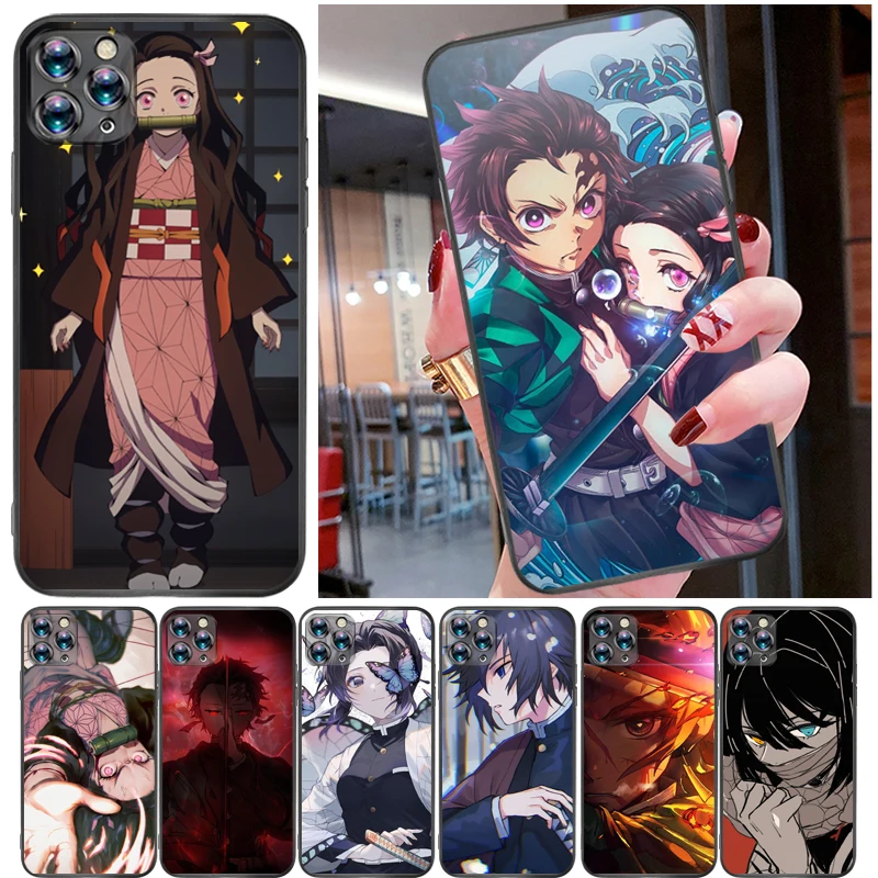 

Demon Slayer Agatsuma Zenitsu Kamado Tanjirou Kimetsu No Yaiba Kamado Nezuko Phone Case For iPhone 11 Pro MAX Cases Carcasa