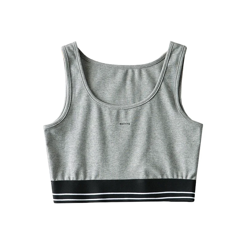 

Summer new style street casual solid color stitching hem vest women, elastic tight-fitting all-match short vest women