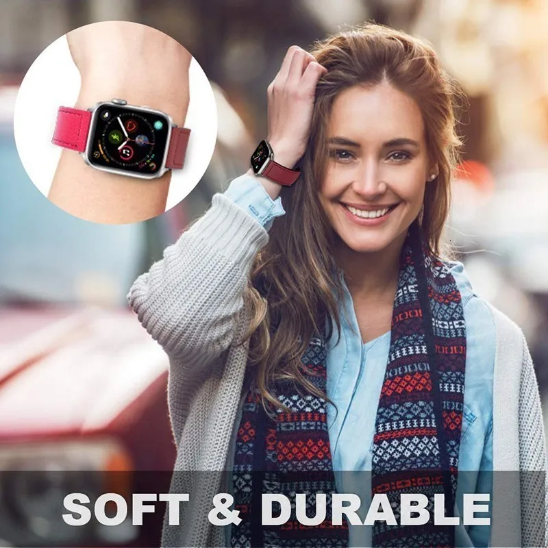 Ремешок из натуральной кожи для Apple Watch band 4 3 iwatch 42 мм 38 мм 44 мм 40 мм pulseira correa браслет умные часы аксессуары петля