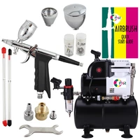 ophir professional spray 0 3mm0 5mm0 8mm airbrush kit with air compressor tank for cake tools paint cake decoration